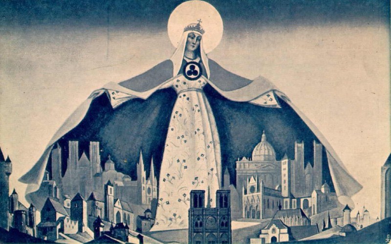 Рерих Н.К. Мадонна Защитница (Святая Покровительница). 1933