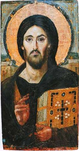 Иисус Христос Пантократор. Икона Монастырь св. Екатерины. Синай. VI в.