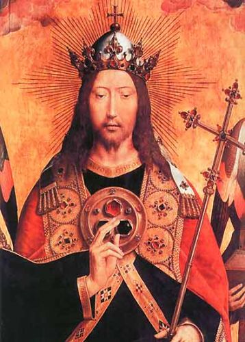 Ганс Мемлинг. Христос в окружении поющих ангелов. Фрагмент. 1480-е